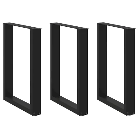 Patas para mesa centro forma U 3 uds acero negro 70x(72-73) cm de , Patas para mesas - Ref: Foro24-4013200, Precio: 113,90 €,...