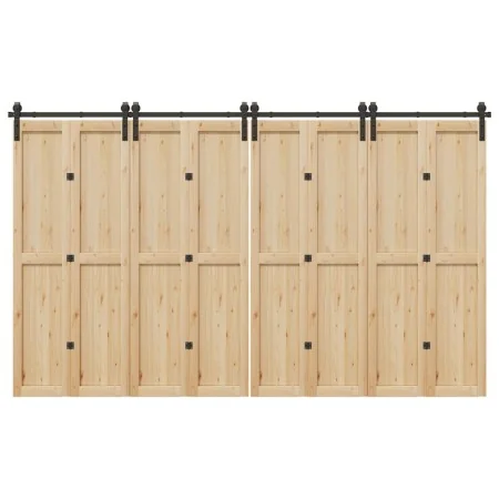 Kit de herrajes para puertas correderas acero negro 366 cm by , Door items - Ref: Foro24-3295803, Price: 181,96 €, Discount: %