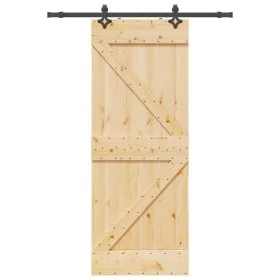 Puerta corredera con herrajes madera maciza de pino 80x210 cm von , Türen - Ref: Foro24-3332631, Preis: 212,13 €, Rabatt: %