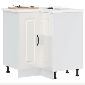 Mueble cocina esquina Kalmar madera ingeniería blanco brillante de , Armarios de cocina - Ref: Foro24-853509, Precio: 114,03 ...