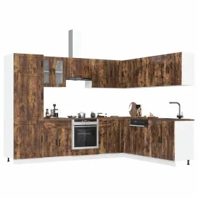 Mueble cocina Porto roble ahumado 14 pzas madera contrachapada de , Armarios de cocina - Ref: Foro24-3314996, Precio: 1,00 €,...