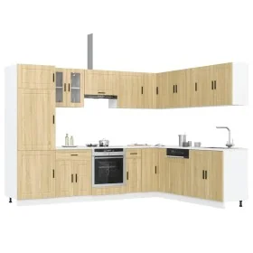 Mueble cocina Porto roble sonoma 14 pzas madera contrachapada de , Armarios de cocina - Ref: Foro24-3314994, Precio: 993,39 €...