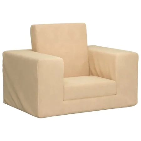 Sofá cama infantil felpa suave color crema de , Mobiliario para bebés y niños pequeños - Ref: Foro24-4104787, Precio: 38,47 €...