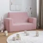 Sofá para niños de 2 plazas de felpa suave rosa de , Mobiliario para bebés y niños pequeños - Ref: Foro24-4104801, Precio: 47...