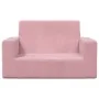 Sofá para niños de 2 plazas de felpa suave rosa de , Mobiliario para bebés y niños pequeños - Ref: Foro24-4104801, Precio: 47...