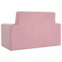 Sofá para niños de 2 plazas de felpa suave rosa de , Mobiliario para bebés y niños pequeños - Ref: Foro24-4104801, Precio: 47...