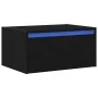 Mesita de noche de pared con luces LED roble negro de , Muebles TV - Ref: Foro24-860213, Precio: 57,29 €, Descuento: %