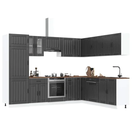 Mueble de cocina Lucca negra 14 piezas madera contrachapada de , Armarios de cocina - Ref: Foro24-3314982, Precio: 1,00 €, De...