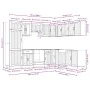 Mueble de cocina Lucca negra 14 piezas madera contrachapada de , Armarios de cocina - Ref: Foro24-3314982, Precio: 1,00 €, De...