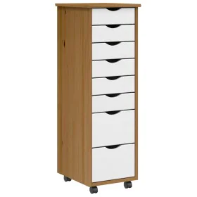 Cajonera con ruedas MOSS madera maciza pino marrón miel de , Taquillas y armarios de almacenamiento - Ref: Foro24-4015787, Pr...