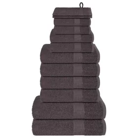Juego de toallas 12 piezas 100% algodón antracita 360 gsm de , Toallas de baño y manoplas - Ref: Foro24-137096, Precio: 44,06...