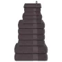 Juego de toallas 12 piezas 100% algodón antracita 360 gsm de , Toallas de baño y manoplas - Ref: Foro24-137096, Precio: 44,06...