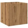 Jardinera de madera contrachapada roble artesanal 40x40x40 cm de , Maceteros y jardineras - Ref: Foro24-857028, Precio: 44,19...