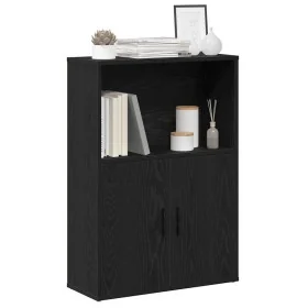 Librería de madera contrachapada roble negro 60x24x85 cm de , Librerías y estanterías - Ref: Foro24-860410, Precio: 61,18 €, ...