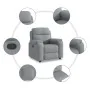 Sillón reclinable de tela gris claro de , Sillones - Ref: Foro24-4015680, Precio: 180,71 €, Descuento: %