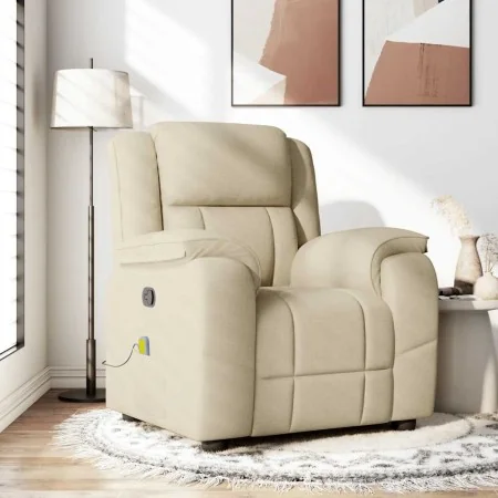 Sillón de masaje reclinable de tela crema de , Sillones - Ref: Foro24-4015718, Precio: 259,79 €, Descuento: %