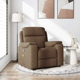 Sillón reclinable con masaje de tela marrón by , Armchairs - Ref: Foro24-4015694, Price: 200,56 €, Discount: %