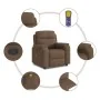 Sillón reclinable con masaje de tela marrón by , Armchairs - Ref: Foro24-4015694, Price: 200,56 €, Discount: %