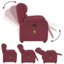 Sillón de masaje reclinable de tela color vino tinto de , Sillones - Ref: Foro24-4015713, Precio: 258,53 €, Descuento: %