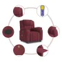 Sillón de masaje reclinable de tela color vino tinto de , Sillones - Ref: Foro24-4015713, Precio: 258,53 €, Descuento: %