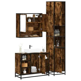 Set de muebles baño 3 pzas madera contrachapada roble ahumado von , Badezimmermöbel - Ref: Foro24-3301122, Preis: 282,49 €, R...