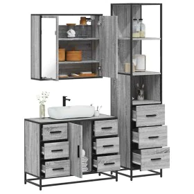 Set de muebles de baño 3 pzas madera contrachapada gris sonoma de , Muebles de baño - Ref: Foro24-3301143, Precio: 311,15 €, ...