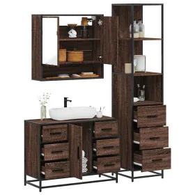Set de muebles baño 3 pzas madera contrachapada roble marrón de , Muebles de baño - Ref: Foro24-3301174, Precio: 296,35 €, De...