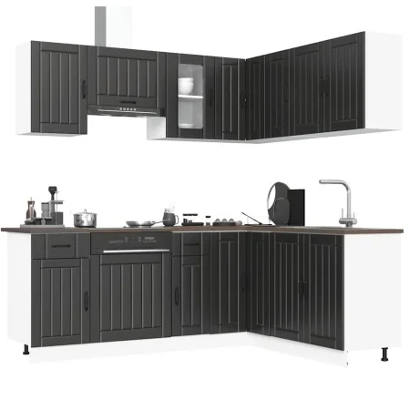 Mueble de cocina Kalmar negra 11 piezas madera contrachapada de , Armarios de cocina - Ref: Foro24-3314942, Precio: 682,90 €,...