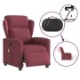 Sillón de masaje reclinable eléctrico tela rojo tinto de , Sillones - Ref: Foro24-3303127, Precio: 252,84 €, Descuento: %