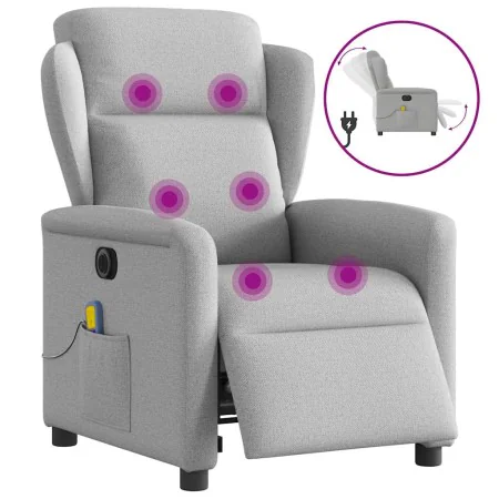 Sillón reclinable de masaje eléctrico tela gris nube de , Sillones - Ref: Foro24-3303133, Precio: 257,34 €, Descuento: %