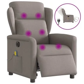 Sillón reclinable de masaje eléctrico tela gris taupe de , Sillones - Ref: Foro24-3303131, Precio: 255,52 €, Descuento: %