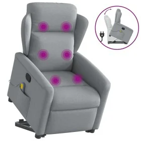 Sillón de masaje reclinable de pie de tela gris claro de , Sillones - Ref: Foro24-3303144, Precio: 288,43 €, Descuento: %