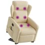 Silla de masaje reclinable de pie de tela color crema de , Sillones - Ref: Foro24-3303152, Precio: 303,53 €, Descuento: %