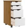 Cajonera con ruedas MOSS madera maciza pino marrón miel von , Schließfächer und Lagerschränke - Ref: Foro24-4015793, Preis: 7...