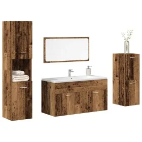 Juego de muebles de baño 4 piezas madera ingeniería envejecida de , Muebles de baño - Ref: Foro24-3328589, Precio: 187,14 €, ...