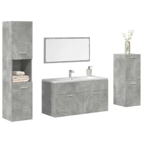 Juego muebles de baño 4 pzas madera contrachapada gris hormigón von , Badezimmermöbel - Ref: Foro24-3324866, Preis: 157,93 €,...