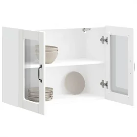 Armario pared cocina puerta de cristal Lucca blanca de , Armarios de cocina - Ref: Foro24-853847, Precio: 84,35 €, Descuento: %