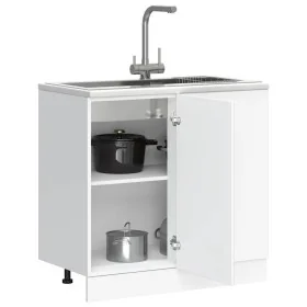 Mueble bajo para fregadero de madera de ingeniería blanca de , Armarios de cocina - Ref: Foro24-854289, Precio: 73,63 €, Desc...