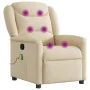 Sillón de masaje reclinable de tela crema de , Sillones - Ref: Foro24-4015614, Precio: 219,36 €, Descuento: %