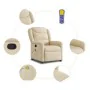 Sillón de masaje reclinable de tela crema de , Sillones - Ref: Foro24-4015614, Precio: 219,36 €, Descuento: %