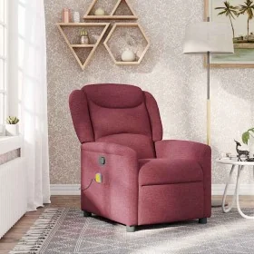 Sillón de masaje reclinable de tela color vino tinto de , Sillones - Ref: Foro24-4015609, Precio: 204,88 €, Descuento: %