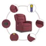 Sillón de masaje reclinable de tela color vino tinto de , Sillones - Ref: Foro24-4015609, Precio: 204,88 €, Descuento: %