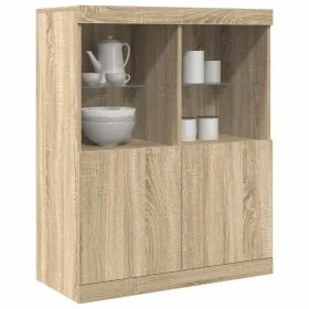 Aparador de madera de ingeniería roble sonoma 81x37x100 cm de , Taquillas y armarios de almacenamiento - Ref: Foro24-3318619,...