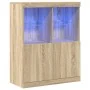 Aparador de madera de ingeniería roble sonoma 81x37x100 cm de , Taquillas y armarios de almacenamiento - Ref: Foro24-3318619,...