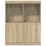 Aparador de madera de ingeniería roble sonoma 81x37x100 cm de , Taquillas y armarios de almacenamiento - Ref: Foro24-3318619,...