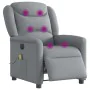 Sillón reclinable de masaje eléctrico tela gris claro de , Sillones - Ref: Foro24-3303184, Precio: 262,75 €, Descuento: %