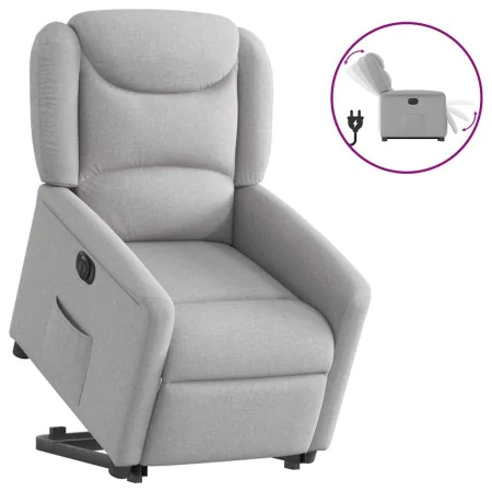 Sillón eléctrico reclinable elevable de tela gris nube de , Sillones - Ref: Foro24-3303223, Precio: 324,17 €, Descuento: %