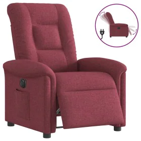 Sillón reclinable eléctrico tela rojo tinto de , Sillones - Ref: Foro24-3303237, Precio: 240,00 €, Descuento: %