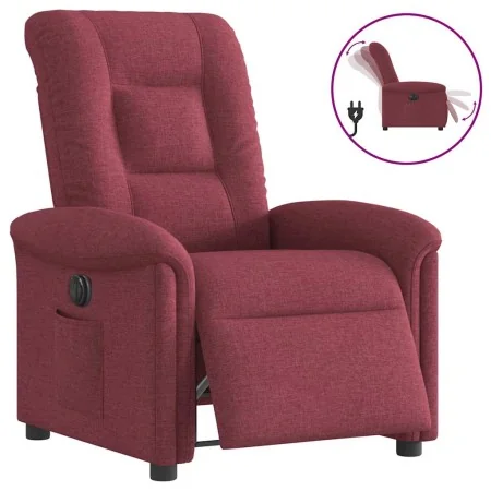 Sillón reclinable eléctrico tela rojo tinto de , Sillones - Ref: Foro24-3303237, Precio: 240,00 €, Descuento: %