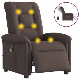 Sillón reclinable de masaje eléctrico tela marrón oscuro de , Sillones - Ref: Foro24-3303249, Precio: 261,40 €, Descuento: %